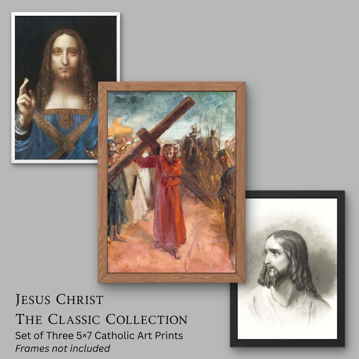 Jesus Christ: The Classic Collection — Set of 3 Catholic Art Prints, 5×7